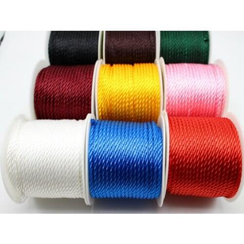 25 Meter Nylon String Chinese Satin Synthetic Silk Braided Cord Love Binding Rope 3mm