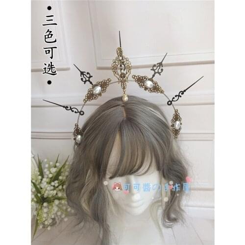 Notre Dames halo KC Crown of sinking Sun Gothic Lolita Godmothers Crown star Moon floating light Cosplay Tea Party Headband KC
