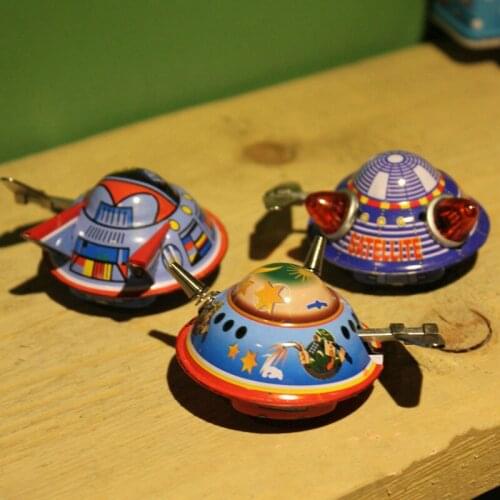 Antique Style Tin Toys Wind Up Toys Robots iron Metal Models for Children/Adult Home Decoration Craft MS633 space surveyor 3pcs