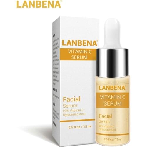 Vitamin C Whitening Serum LANBENA Facial Hyaluronic Acid Remove Freckle Dark Spots Black Points Labena Anti-Aging Lambena Charms