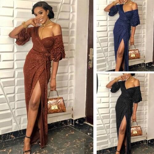 Dress Women Summer 2021 European American womens v-neck bridesmaid strapless Dresses Casual Vestidos SLF4962