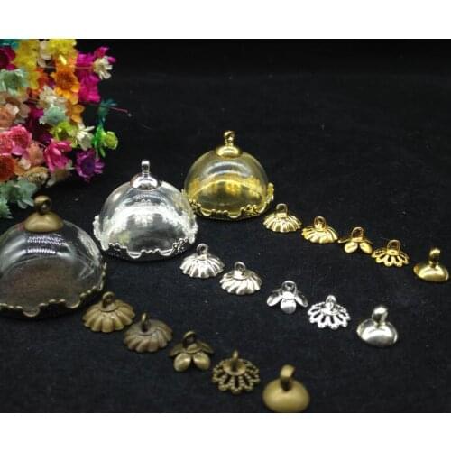 100ets/lot25mm empty glass half globe bubble glass dome locket glass vial pendant DIY handmade findings necklace craft Jewelry