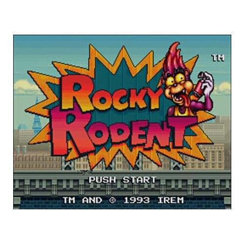 Rocky Rodent USA Version 16 bit Big Gray Game Card For NTSC Game Player