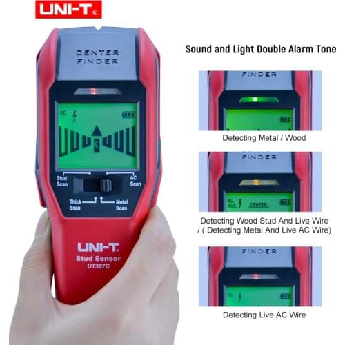 UNI-T UT387B Wall Detector Multifunctional Handheld Wall Tester Metal Wood AC Cable Finder Wall Scanners