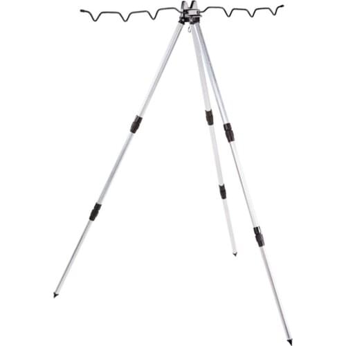 Aluminum Alloy Telescopic 7 Groove Fishing Rod Holder Collapsible Tripod Stand Sea Fishing Bracket