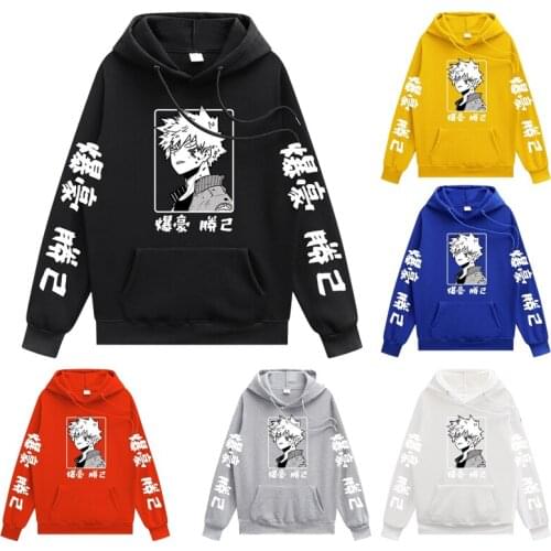 My Hero Academia Hoodie Mens Womens Sweatshirt Japanese Cartoon Anime Sportswear Bakugou Harajuku Pullover Hoodie Jacket