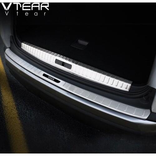 Vtera For Peugeot 3008 3008GT car rear guard bumper Car Trunk Protective pedal stainless steel Exterior Accessories 2021 2020