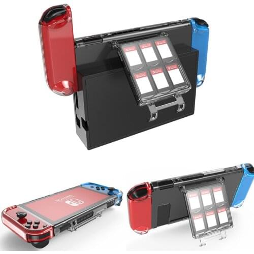 Nintend Switch Accessories Protective Case for Nintendo Switch NS Hard Crystal Cover with Game Card Storage and Stand Function
