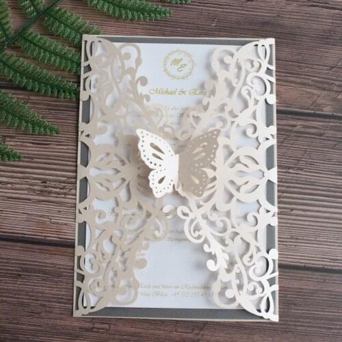 Country weding invitation spring garden wedding announcement butterfly pop updesign