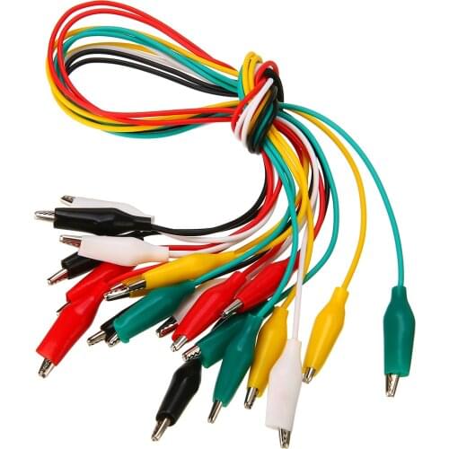 10pcs Crocodile Clip 35mm Line Length 40cm Double-ended Crocodile Clips Cable Alligator Clips Wire Testing Leads
