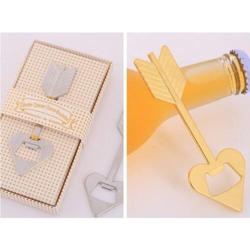 10 Pieces/lot) Newest Wedding decorations of Arrow Desgin Silve and Gold Bottle Opener For Bridal showers and Party Favors