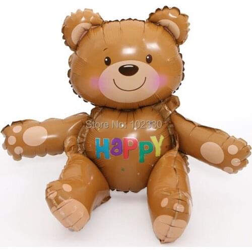 100pcs Large 3D Bear Foil Balloons Baby Shower Decoration Helium Balloon Birthday Inflatable Toys Party Suppiles ZA6966