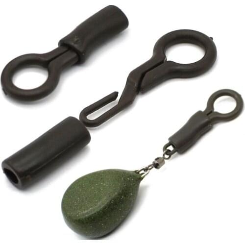 100PCS Back Lead Clips with Silicone Sleeves Carp Rigs Connector Fishing Locking Tube Convert Lead Weight Sleeve for Carp Tackle