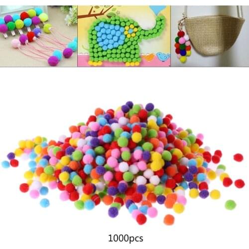 1000Pcs Soft Round Fluffy Craft PomPoms Ball Mixed Color Pom Poms 12mm DIY Craft