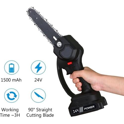 6 Inch Mini Electric Chainsaw Garden Logging Pruning Saw Woodworking Tools Wood Cutter 24V Battery Angle Grinder Chain Saw