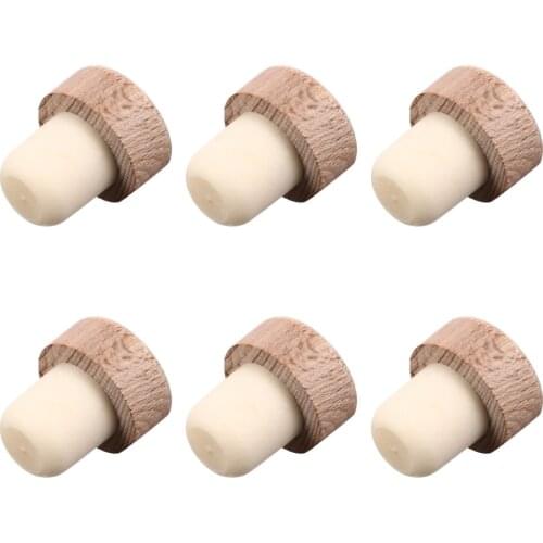 6 Pcs Bottle Stoppers Wooden Bottle Stoppers Bottle Sealing Plugs Stopper Wine Bottle Stoppers