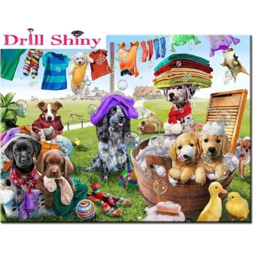 Needlework Resin Diamond Embroidery Cross Stitch pet dog 5D Diy Diamond Painting animals Rhinestones Full Drill Diamond Pictur