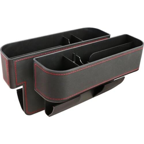 Car PU Leather Gap Storage Box Seat Pockets Stowed Finishing Organizer Phone Holder Interior Left/right General Car Seat Side