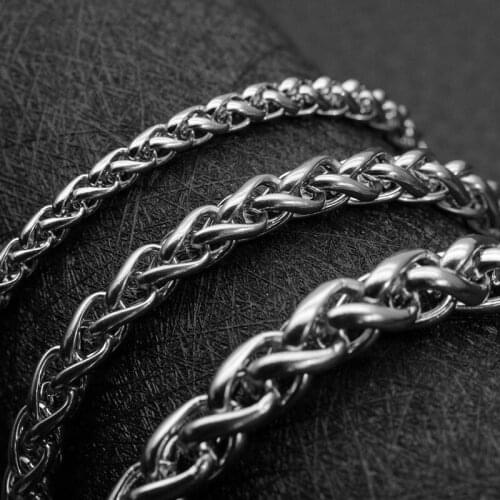 Hiphop 3mm 4mm 6mm 8mm Stainless Steel Chain Link Bracelets Men Woman Boys Rock Hand Jewelry Accessories Pulseira Armband