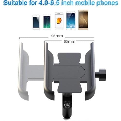 Motorcycle Handlebar G12 Aluminum Alloy Bicycle Bike Phone Holder Mobilephone Mount for 4-7" Smart Phone