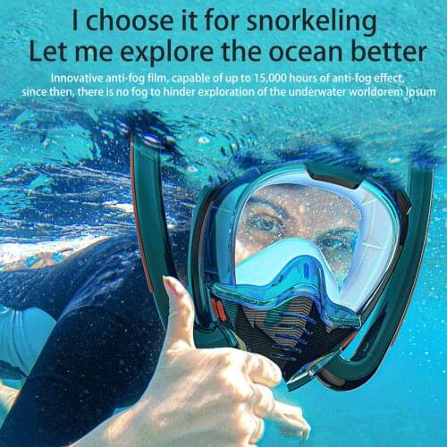 Double Snorkel mask Scuba Diving Mask equipment Full Face Anti Fog Set Swimming Snorkeling goggles for Gopro Camera man women