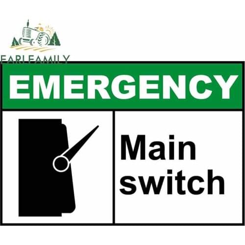EARLFAMILY 13cm x 8.7cm For Main Switch Emergency Creative Sticker Vinyl Car Stickers Fashion Car Accessories Custom Printing