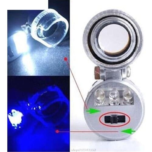 F92C Mini 60X Magnifier Microscope UV Jeweler Loupe currency Detector with LED Light JY07 21 Dropshipping