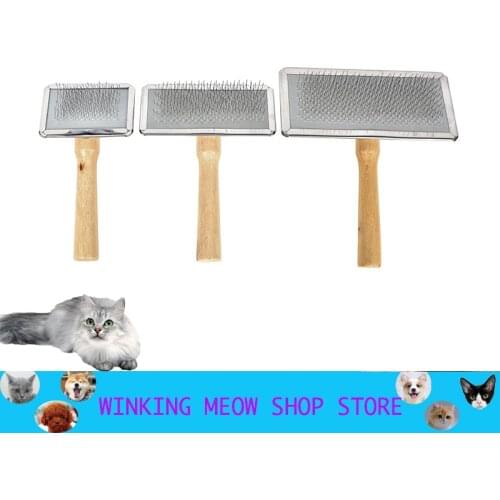 1pc Pet Grooming Needle Comb Shedding Hair Remove Brush Slicker Massage Dog Cat Puppy Protective Beauty Stainless Steel Tool