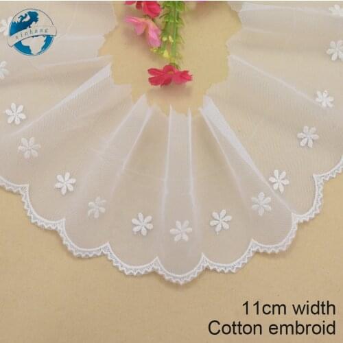 11cm greige color cotton embroidery lace french lace ribbon fabric guipure diy trims warp knitting sewing Accessories#3714