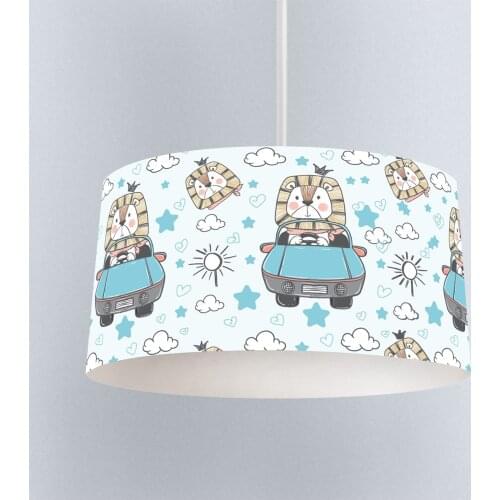 Lamp For Kids Bedrooms Light Chandelier for Living Room Childrens Room Ligt Blue Lion Car Model 1354