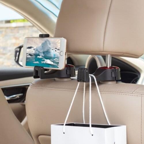 Multi-Function Car Back Seat Hanging Hook Car Storage Hook Mobile Phone Rear Seat Phone Bracket Holder Stand B36B