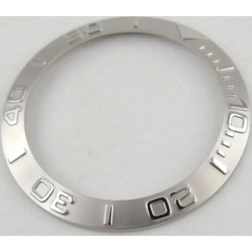 38mm new high quality Brushed Silver Bezel insert watch fit automatic movement Mens watch bezel