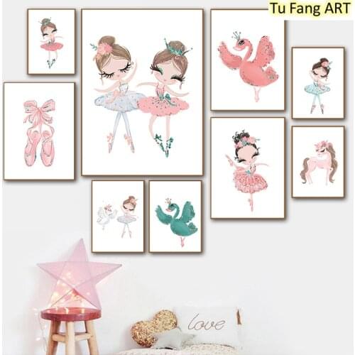 Ballerina Girl Pink Swan 5D DIY Diamond Painting Mosaic Diamond Embroidery Full Square Round Drill Cross Stitch Kits Home Decor