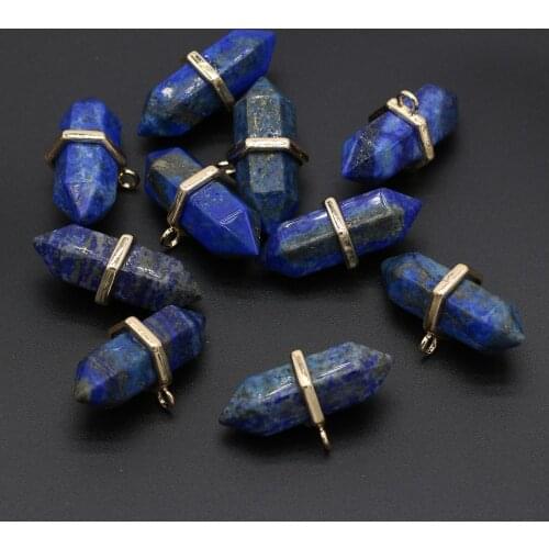 Natural semi-precious stones green gold exquisite pendant two pointed pendant for jewelry making DIY necklace bracelet accessory