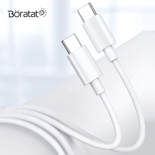 PD Fast Charging Cable Double Type-C Charge Cable For Huawei Xiaomi iPhone Data Cable Type-C Power Cord 1M/1.5M/2M Phone Cable