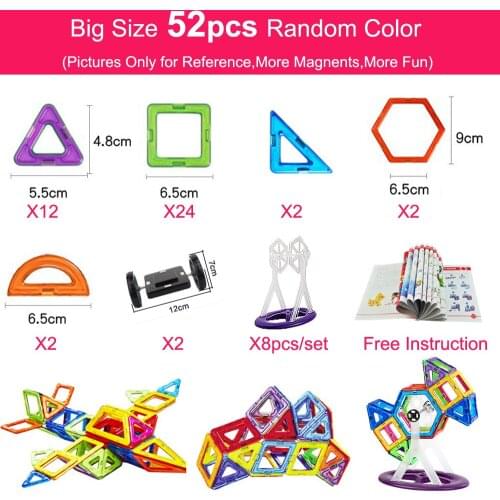 Plastic Big Size Magnetic Blocks Assembly Model & Building Construction Toys Magnetic Designer Educational Toys for Children