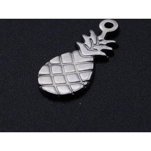 5pcs/lot 100% Stainless Steel Pineapple DIY Charm Pendant Wholesale Necklace Pendants Jewelry Making Charms Never Tarnish