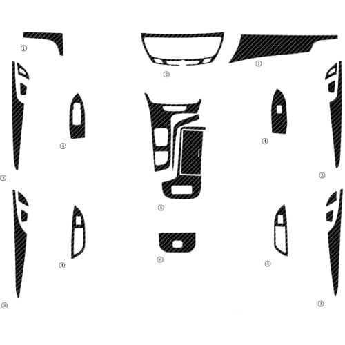 Full Set Interior Carbon Fiber Center Console Durable Wrap Protector Vinyl Decoration Sticker For Buick LaCrosse