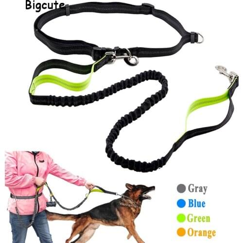 Dogs Leash Running Elasticity Hand Freely Pet Products Dog Harness Collar Jogging Training Lead Adjustable Waist Belt Rope