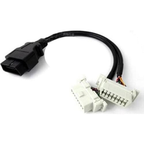 New OBDII16 Pin OBD2 Male To Female Splitter White Y Connector Extension Cable Suit for OBD II Port