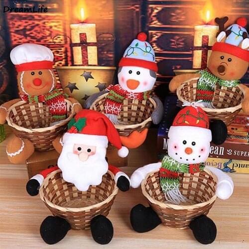 Christmas Candy Basket Christmas Candy Basket Merry Christmas Decoration for Home Santa Claus Ornaments 2020 Gifts