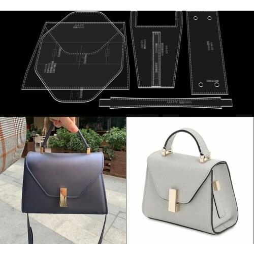 Diy Leather Production Bag Making Plate Auxiliary Cutting Ruler Cutting Hole Slide Rule Round Square Acrylic Version Type Drawin