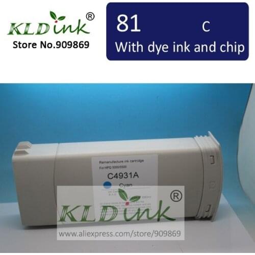 Compatible HP81 C4931A CYAN ink cartridge for Designjet 5000 5500 printer