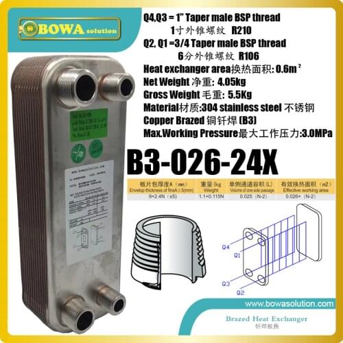 50KW or 26KW heat transfer between water to water PHE is great for boat engine cooling and boiler water heater hydronic systems