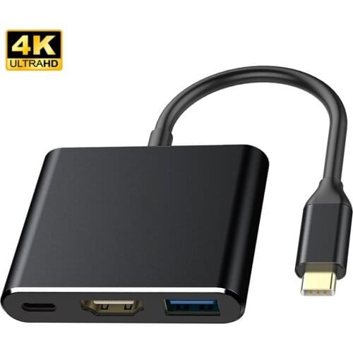 Usb C HDMI Type C Hdmi Converter Adapter Type C To HDMI/USB 3.0/Type-C Aluminum for Macbook Pro Samsung S9 S10 Huawei P20 P30