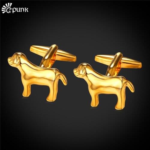 High Quality Dog Shirts Cufflinks Gold/ color Animal Cufflinks Wholesale 2016 Male Accessories With Gift Box C1993G
