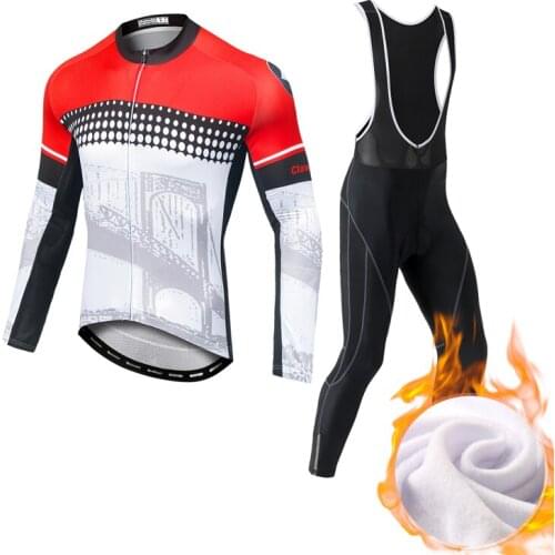 YOCENE Team Jersey Winter Sportswear Bike Pant Thermal Fleece Cycling Clothing