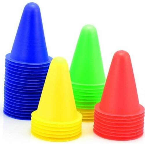 10pcs Football Training Marker roadblocks sign bucket triangle road cone obstacles marker soccer speed train pile
