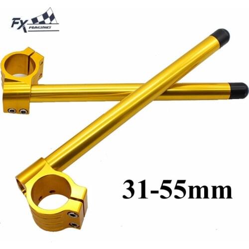 Gold CNC Motorcycle Clip On Ones Clipon 31 33 35 36 37 38 39 41 43 45 46 48 50 51 52 53 54 55mm Handlebar Fork Clamp Handle Bar