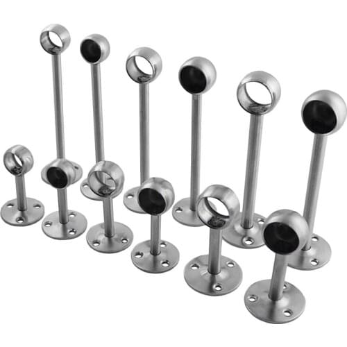 1Pcs 20/22/25mm Wardrobe Hanger Pipe Bracket Steel Flange Tube Holder for Clothes pole curtain Rod ceiling fixed Support Clamps